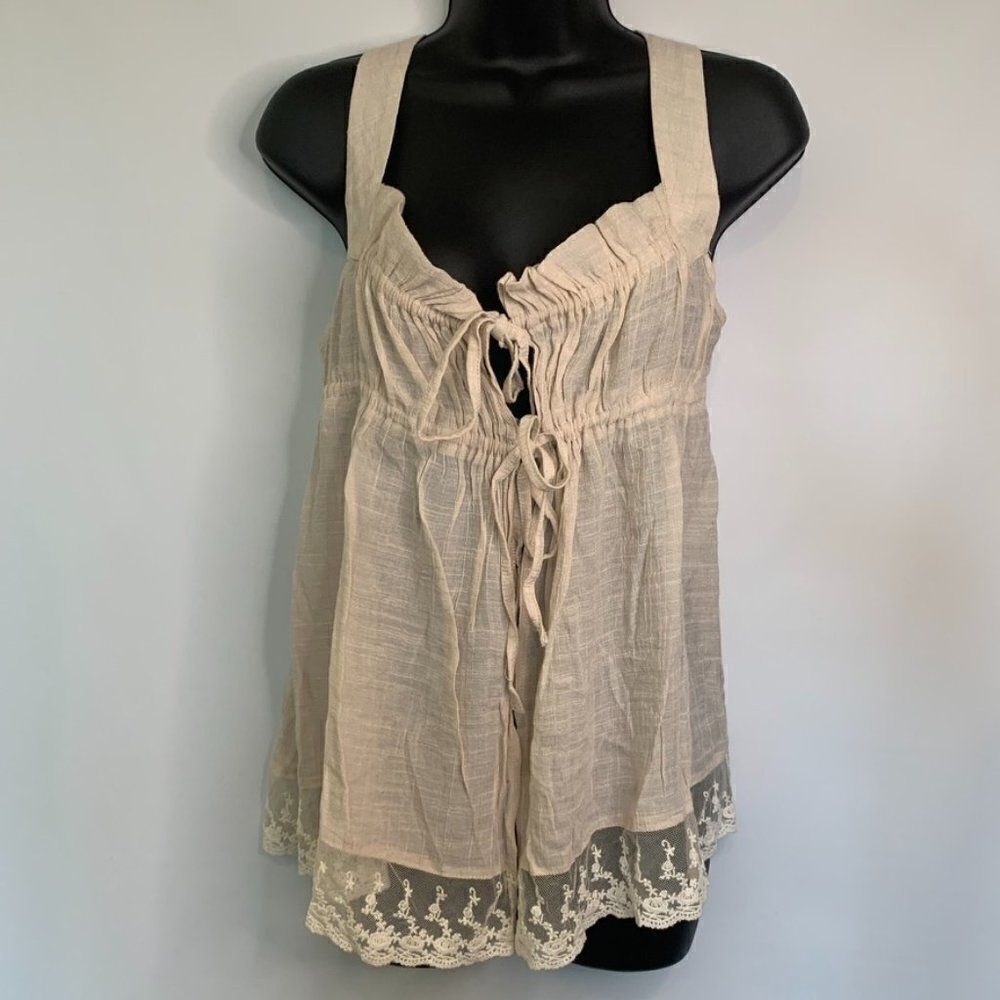 Ya Los Angeles Tie Front Open Tank Top